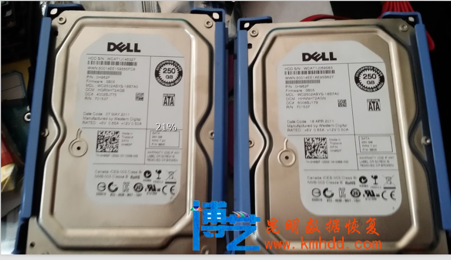 DELL 服务器 2块盘RAID0数据恢复成功